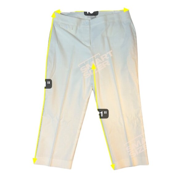 NWT Loft Women Original Fit Crop Pants 8P Straight Through Hip Off-White 1797 - Picture 5 of 6